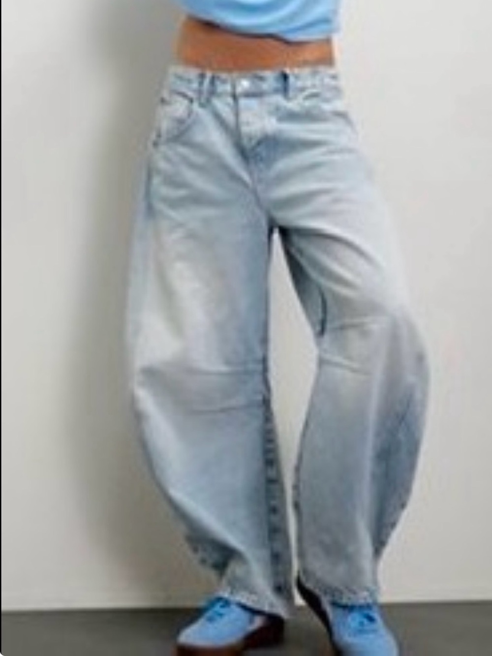 Free People WE THE FREE Good Luck Mid-Rise Barrel Jeans in color Agean